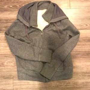 Soft comfy grey Zella hoodie zip up with collar
